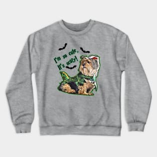 I'm so cute, it's scary cute Yorkshire terrier Yorkie Halloween Design Crewneck Sweatshirt